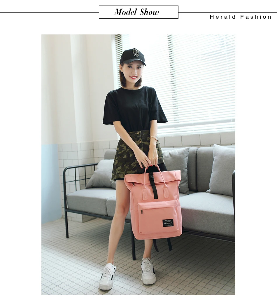 HERALD модный рюкзак с USB, женский модный рюкзак, корейский женский повседневный рюкзак для путешествий, школьный рюкзак для девочек, Классический рюкзак, сумка для ноутбука