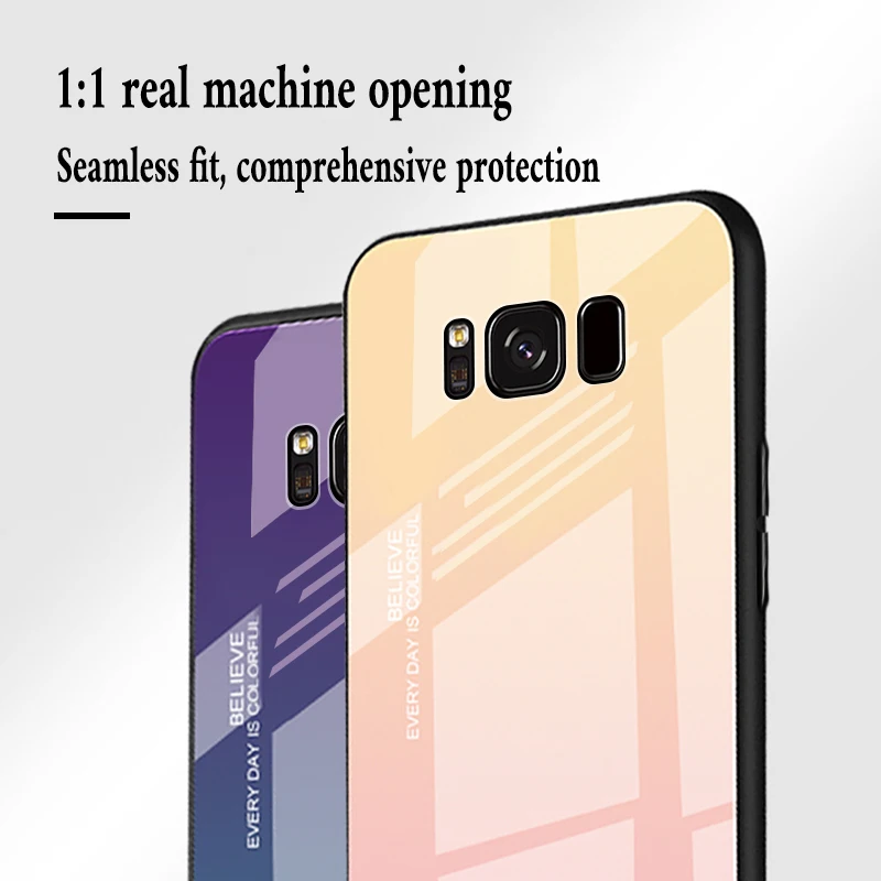 Градиентный чехол из закаленного стекла для samsung Galaxy S10 S8 S9 Plus Note 8 9 10 защитный чехол для samsung A10 A30 A50 A70 A90