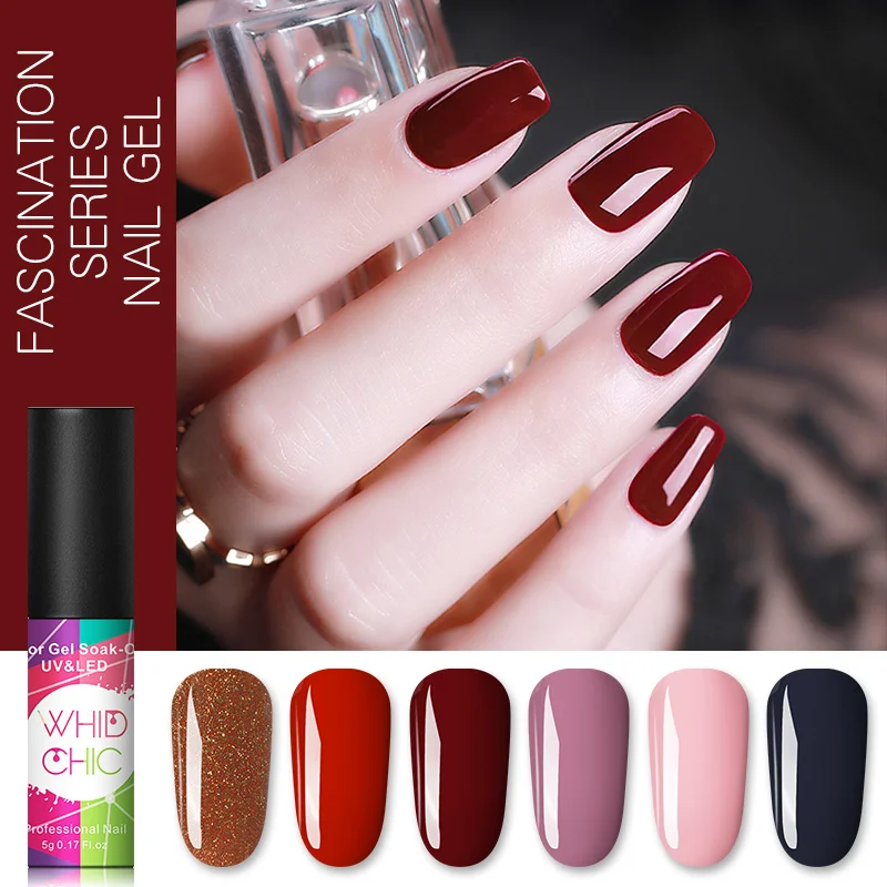 WHID CHIC Fall And Winter Colors Nail Gel Polish Bling Sequins Soak Off LED UV Varnish Art varnish |