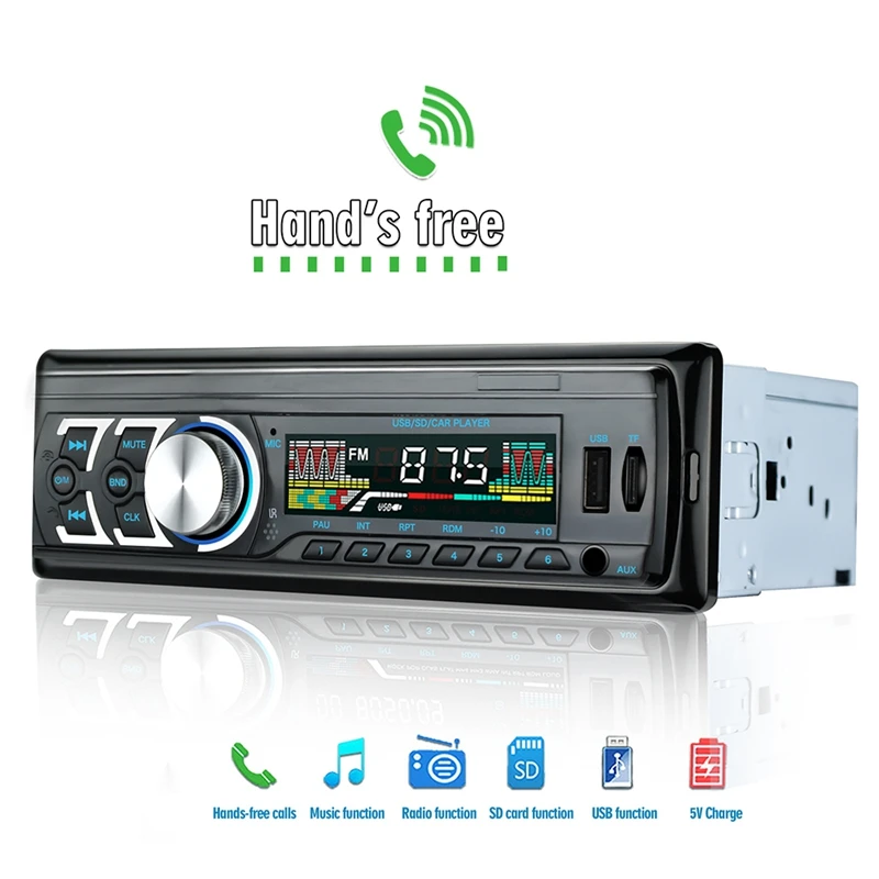 Автомобильный MP3-плеер, автомагнитола, 1 DIN, USB, быстрая зарядка, Bluetooth, громкая связь, цифровой медиаплеер, 4X25 Вт, fm-радио, поддерживает IOS и Android