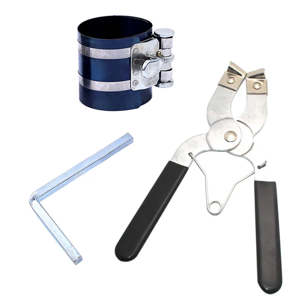 

Maintenance Car Installer Ratchet Engine Tool Piston Ring Compressor Expand Adjustable With Pliers Steel Auto Repair Durable