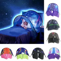 New220cm cama mosquiteiro cama dossel crianças sonho estrelado tenda crianças cama dobrável luz bloqueio tenda interior sonho decoração