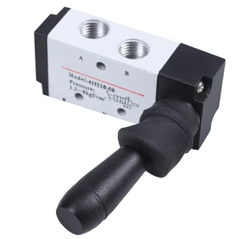 

Pneumatic Air Inlet 2 Position 5 Way Manual Hand Pull Valve Gray+Black