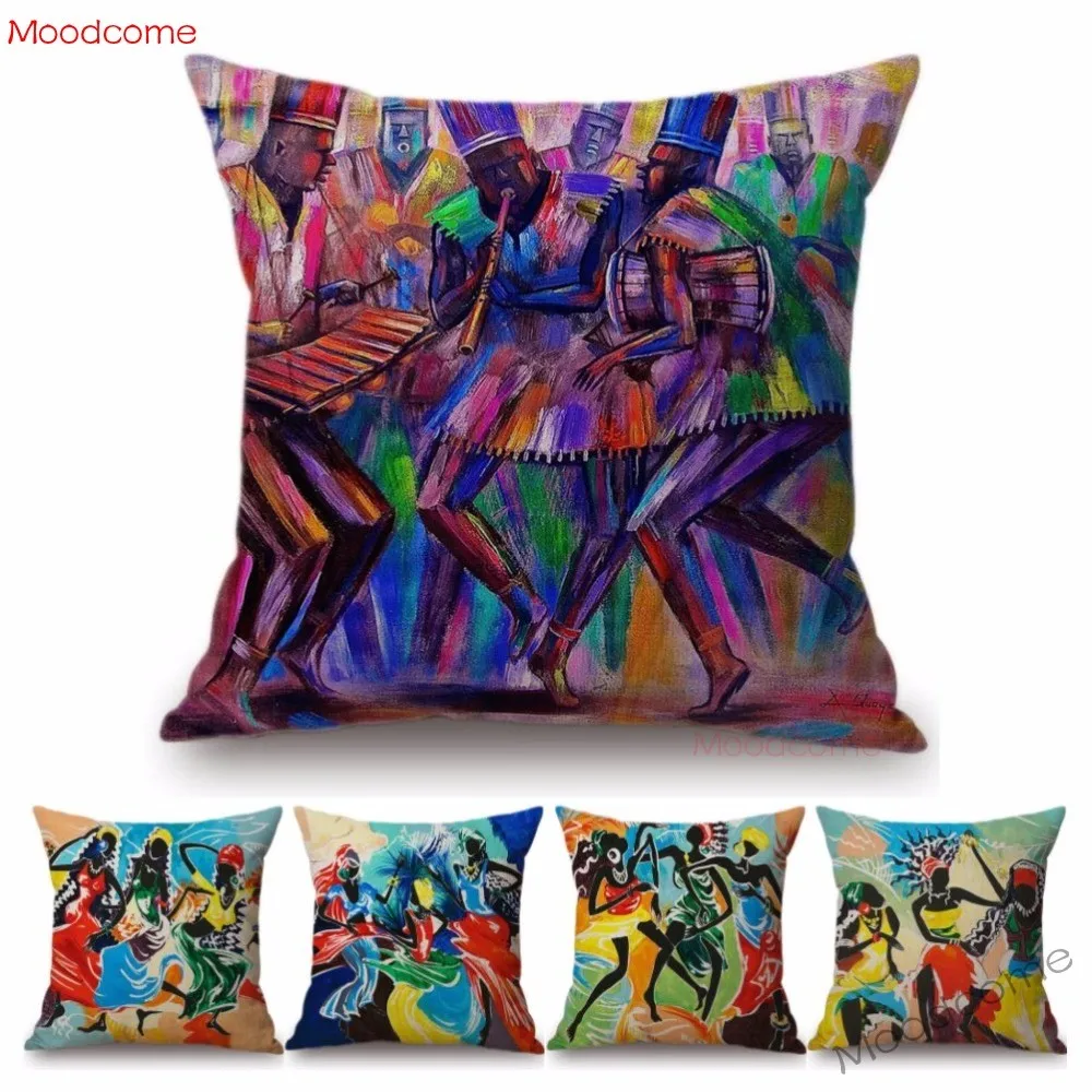 

Abstract Impressionism Africa Dancing Lifestyle Home Decorative Car Throw Pillow Matisse Style African Celebration Sofa Cushion
