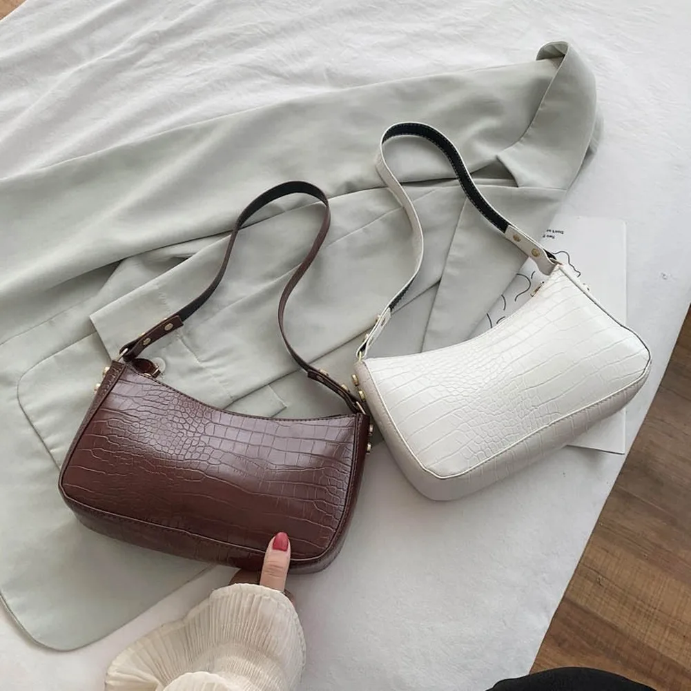 De moda patrón de cocodrilo bolsos de Baguette de la PU bandoleras de piel para mujeres 2020 diseño elegante de lujo bolsa de mano de la mujer de viaje