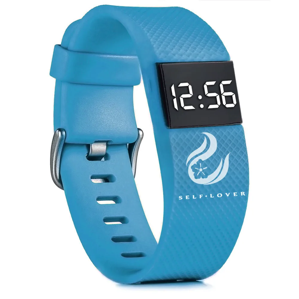 Цифровые часы женские спортивные ручные часы-кольцо светодиодные спортивные модные электронные часы relogio feminino - Цвет: Небесно-голубой