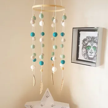 

Wind Chimes Bell Toys for Kids Baby Bed Hanging Rattles Mobile Wooden Beads Room Bed Tent Hanging Decor Home Accessories HM0030