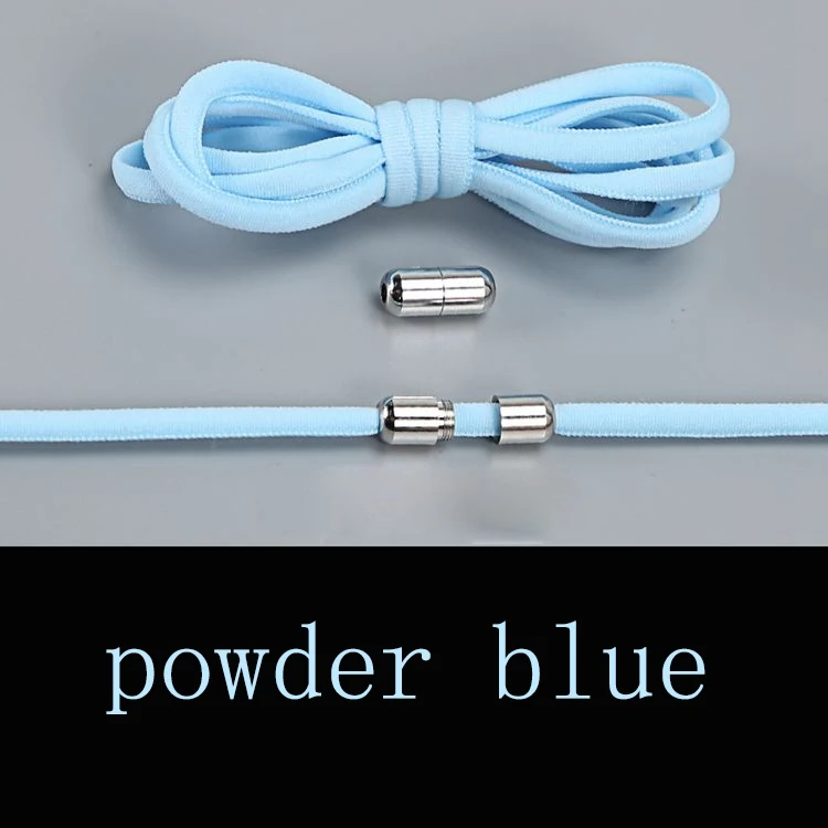 Powder Blue 1 пара шнурки без завязок круглые эластичные шнурки для обуви для детей и взрослых кроссовки шнурки быстро ленивые шнурки 21 цвет шнурки - Цвет: Powder Blue