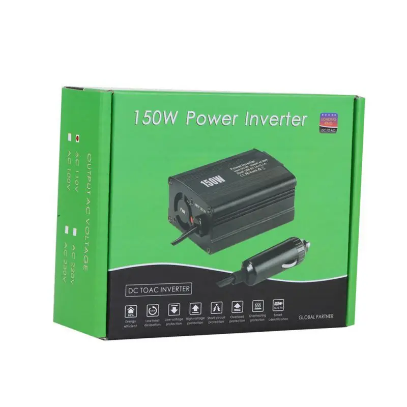 150W AC Красный Автомобильный преобразователь с двойной автомобильный usb-адаптер автомобиля Мощность Инвертор постоянного тока в 12V постоянного тока до 110V