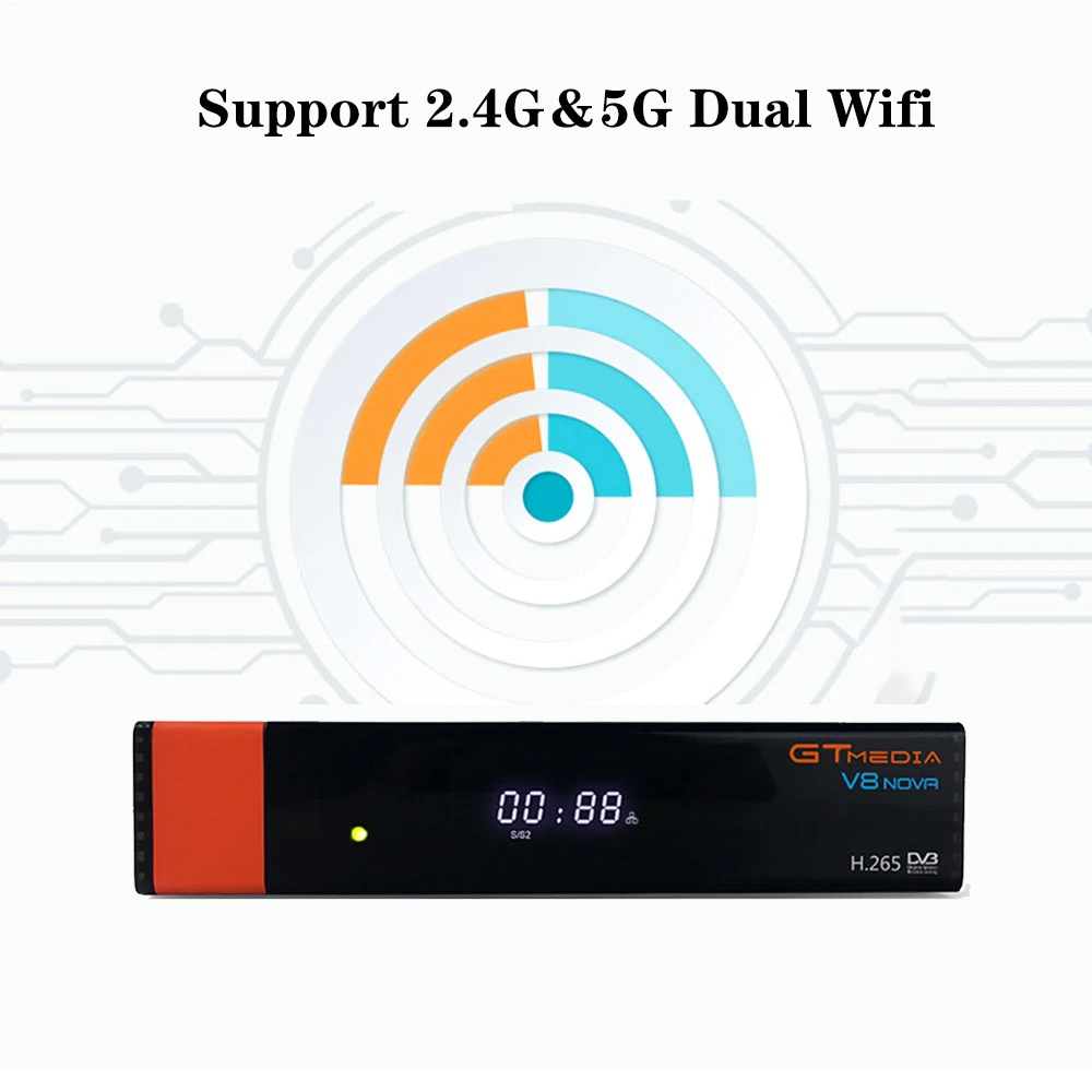 GTMedia V8 Nova DVB S2 Full HD спутниковый ресивер декодер H.265 Встроенный Wi-Fi с 2 года Европа Обслуживание ТВ Receiptor pk V9 супер