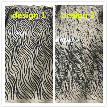 

Newest Sat-10.4311 african tulle mesh fabric sparkly glued glitter sequins lace fabric for party dress