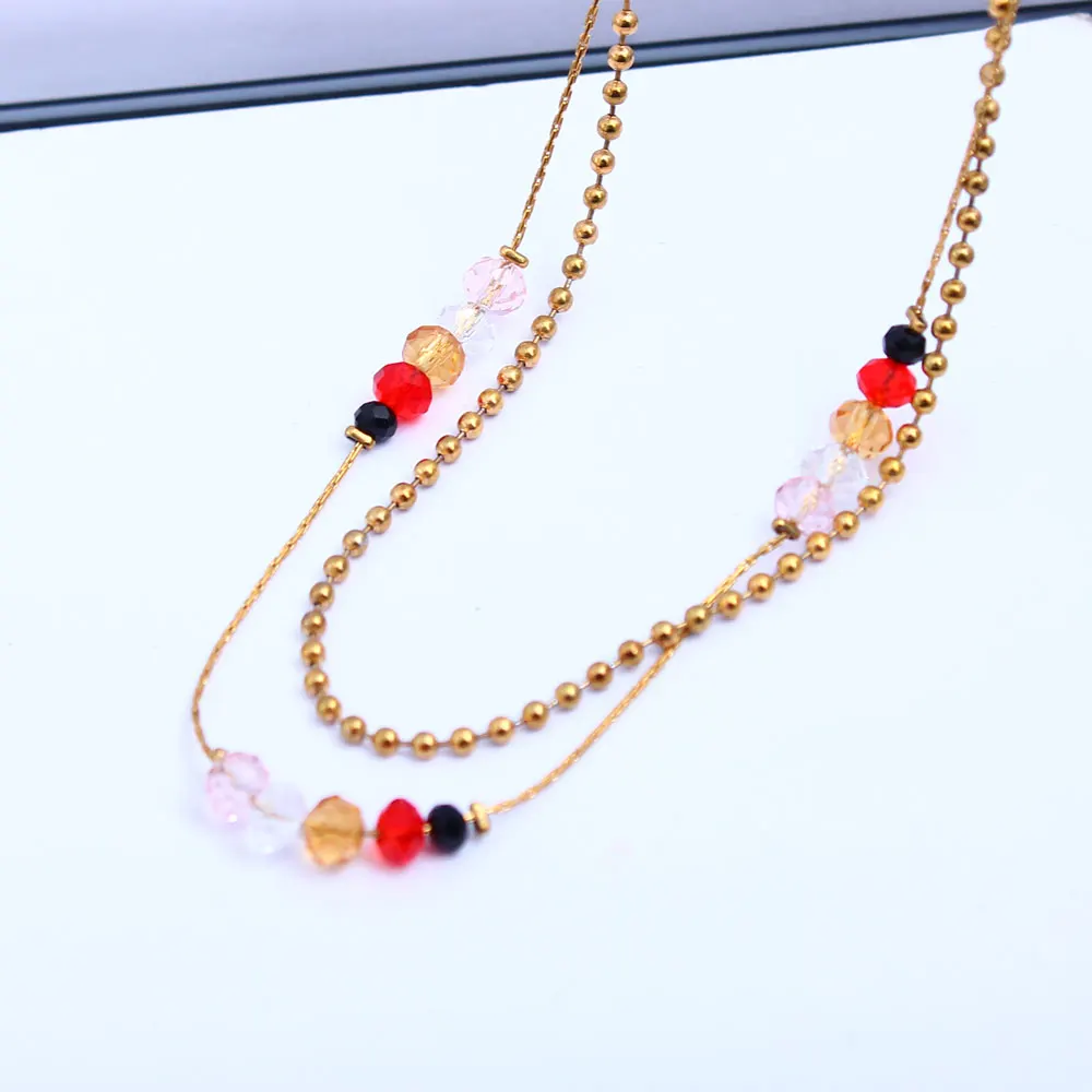 gold colour XUANHUA, цепочка из нержавеющей стали, ожерелье чокер с бусинами, длинное ожерелье, индийские ювелирные изделия, женская одежда, аксессуары, модное ювелирное изделие - Окраска металла: gold colour
