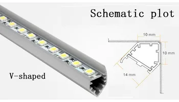 

50m/lot 72LEDs/M SMD5050 LED Bar Light 12V Tube Aluminum LED Strip Light With V-shaped Aluminum channel