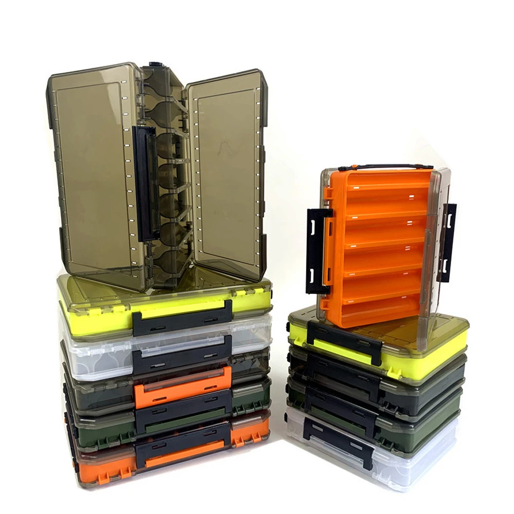 

Fishing Box for Baits Double Sided Plastic Lure Boxes Fly Fishing Tackle Storage Box Supplies Lure Hook Storage Box Accessories