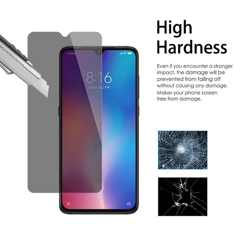 Glare Peeping Anti Spy Screen Protector For Mi A2 Lite A1 9T Pro 9 Se Protective Glass For Xiaomi Mi 6 8 Lite Pro 8 Se Explorer