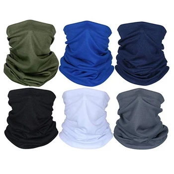 

6pcs/4pcs Unisex Outdoor Solid Scarf Face Mask Multi-Functional Sunshade Dust-proof Wristband Hairband Head Scarf multi-color
