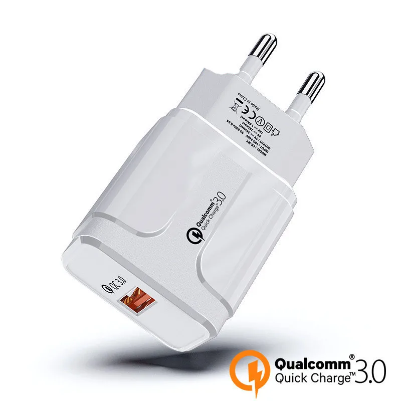 

18w fast charging charger QC 3.0 wall Charger for huawei nova 5 4 honor 9x 8x play redmi note 7 k20 black shark 2 phone charger