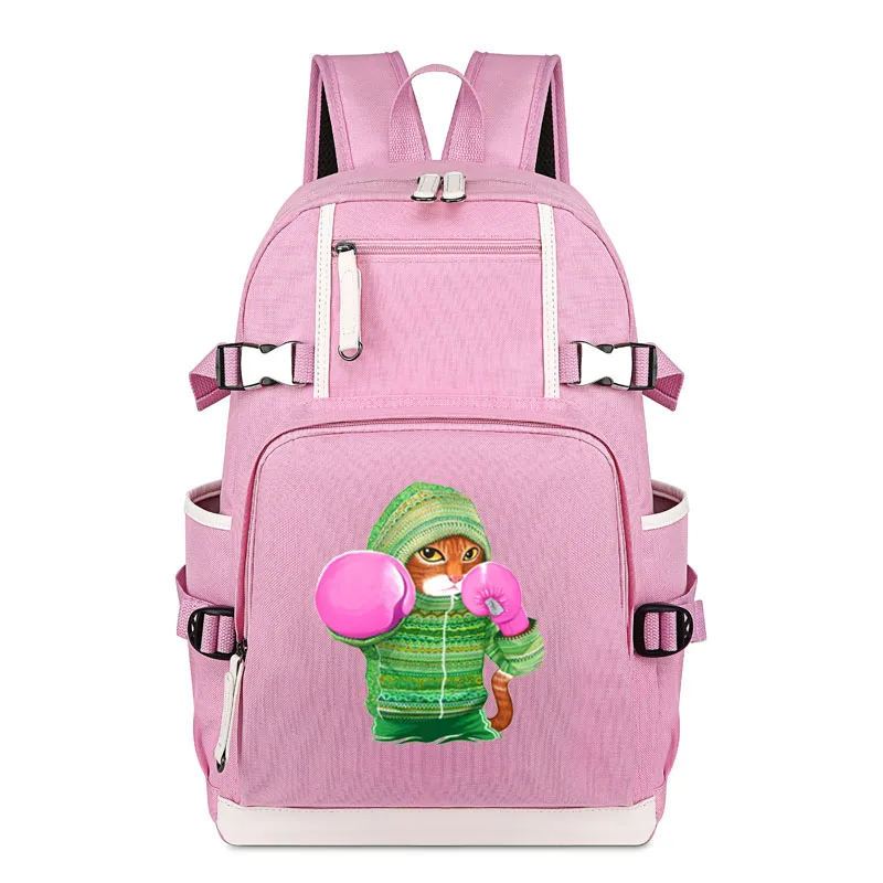 style3 pink Супер милый мультфильм Кот атака Рюкзак Студенческая Школьная Сумка Повседневный Рюкзак для студента ноутбук рюкзак - Цвет: style3 pink
