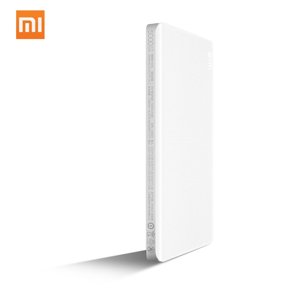 Оригинальный внешний аккумулятор Xiaomi ZMI 5000 мАч xiaomi двусторонняя Быстрая зарядка 2