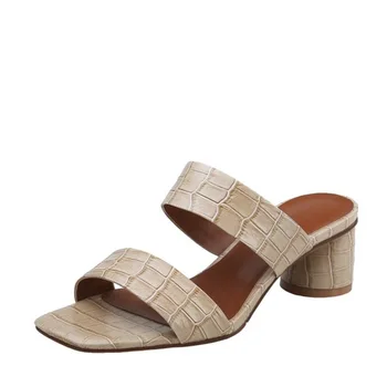 

LOVEXSS Women Sandals Shoes Celebrity Wearing Simple Style Genuine leather High Heels Heels Casual Sandals Wear Beach Open Toe