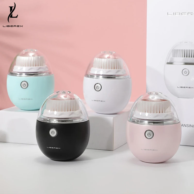 Liberex-cepillo de limpieza Facial sónico, limpiador Facial eléctrico, resistente al agua, suave, masaje de poros profundo, 3 cabezales, 3 modos de carga inalámbrica