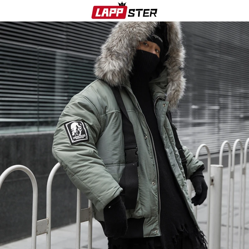 

Winter Jacket Men Japanese Streetwear Parkas 2019 Mens Harajuku Thick Windbreaker Korean Hip Hop Ful Hooded Jackets