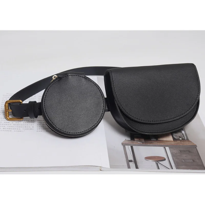 Black Waist Bag Поясная сумка для Для женщин Водонепроницаемый PU Поясные сумки съемный 2 комплекта ремень сумки Женская мода для девочек бум Карманы Сумочка для телефона, монет, Лидер продаж - Цвет: Black Waist Bag