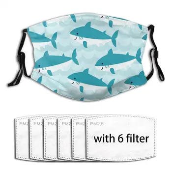 

Anti Dust Cute Cartoon Sharks Outdoor Washable 2020 Summer Face Masks PM2.5 Filter Protector Dust Haze Male