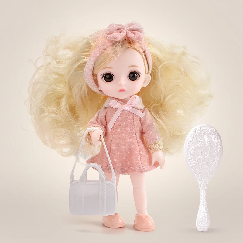 1/12 13 подвижные шарнирные 16 см Bjd кукла высокого качества модное платье макияж