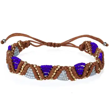 

C.QUANCHI Miyuki Seed Beads Charm Bracelets Manual Weave Strand Bracelet Adjustable Length Stackable Jewelry Gift(04F)