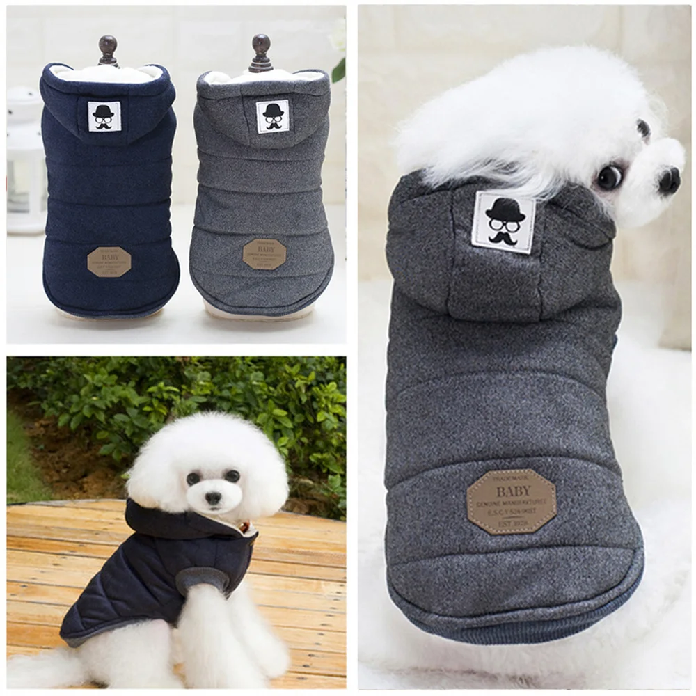 Cotton Pet Dog Clothes for Small Dogs Cats Winter Warm Hooded Coat Jackets Chihuahua Pug Outfits Hairy Pets Cat Clothing | Дом и сад