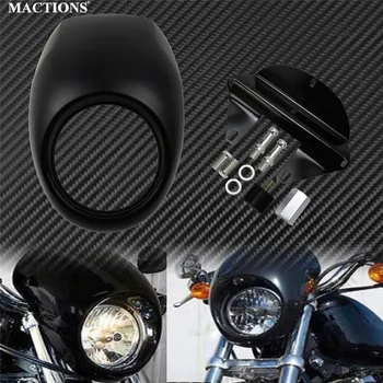 

Motorcycle Headlamp Fairing Front Cowl Fork Mount ABS Plastic Head Light Lamp Mask For Harley Sportster FX/XL 883 1200 48 Dyna