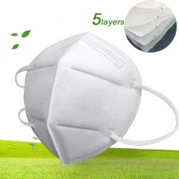 

100pcs Disposable Mascarillas Adult Dust Masks 5 Ply Non Woven Masque Adjustable Respirator Waterproof Mouth Muffle Health Care