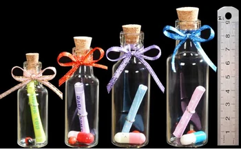 

100PCS 27*80*10mm 25ml Glass Jars with Cork Stoppers DIY Wish Bottles For Message Sand Drift Jars Weddings Wish Party Favors