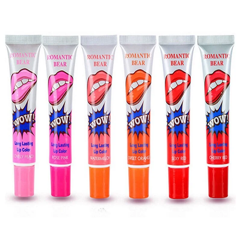 6 Colors Easy Peel Off Long Lasting Lip Gloss Waterproof Makeup Tattoo Matte Tint Lip Gloss Lipstick Women Balm Cosmetic