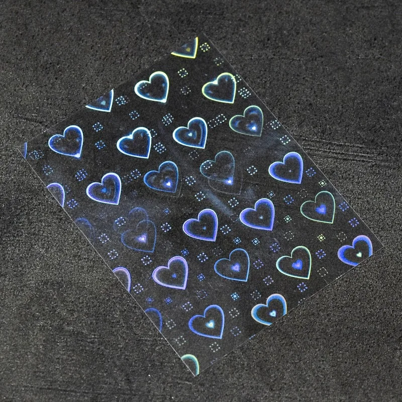 

1 Sheet Aurora Laser Heart Nail Art Sticker Super Shiny Love Star Pattern Nail Glass Foil Film Sticker Manicure Nail Decoration