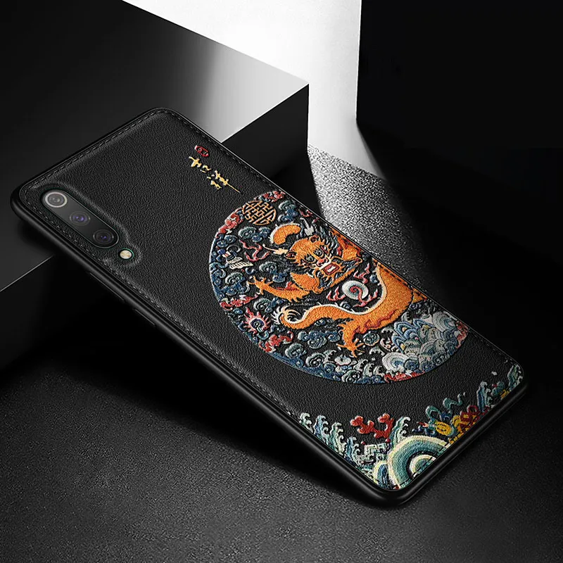 Dragon Чехол из искусственной кожи с сильным тиснением для Xiaomi mi 9 9 Pro, противоударный мягкий чехол для задней панели Xiaomi mi 9 для Xiao mi 9 Pro - Цвет: Dragon