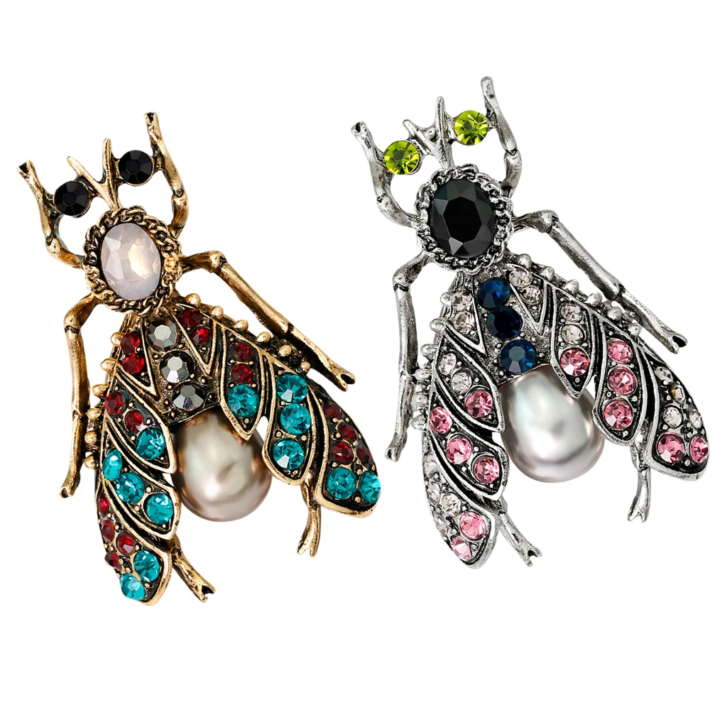 2 X Honeybee Insect Brooch Christmas Gifts For, Wife, Mother, Couple, Valentine