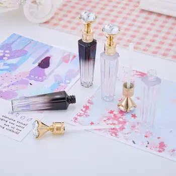 

1Pcs Wholesale 3ML Diamond Cap Plastic Lip Gloss Tube Containers Bottle Empty Cosmetic Container Tool Makeup Organizer