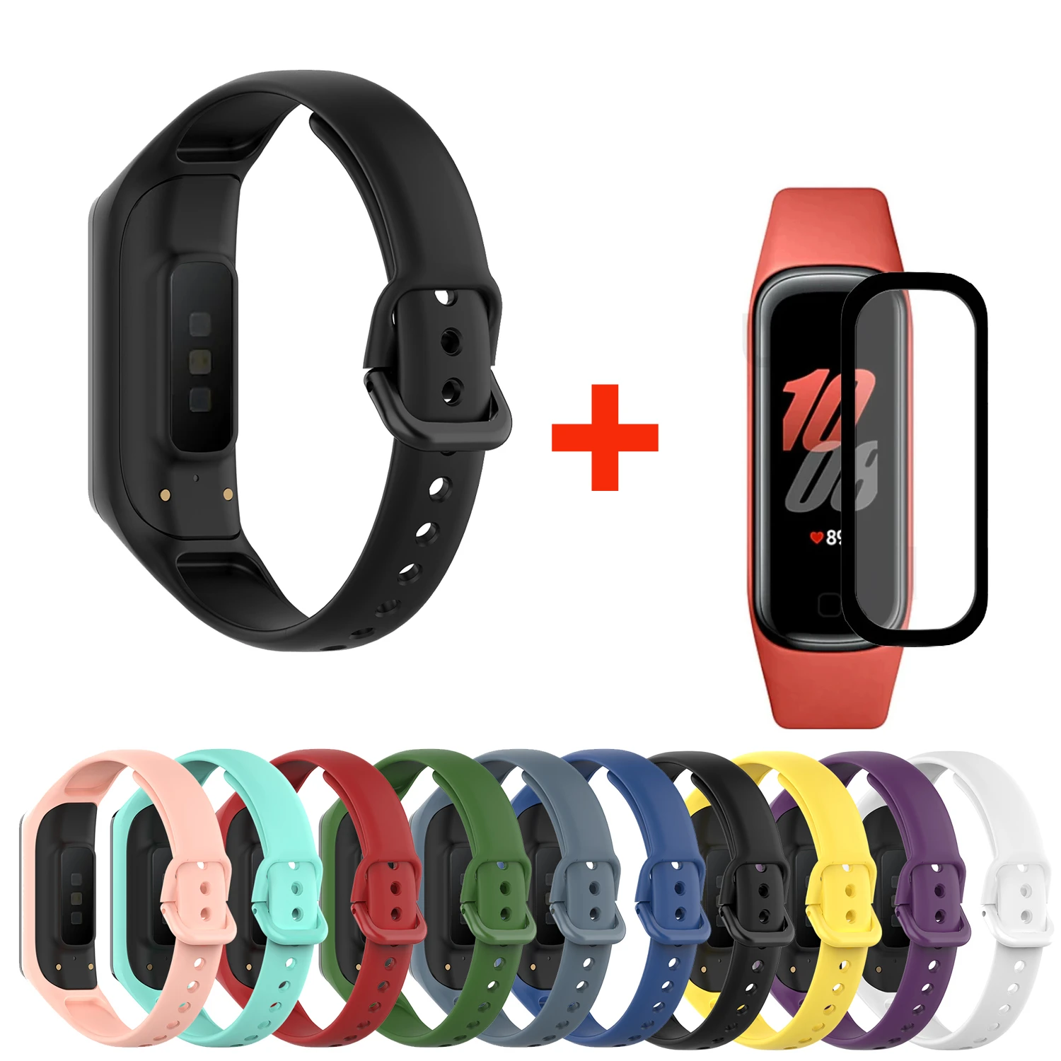 

Soft Silicone Strap For Samsung Galaxy Fit 2 R220 Smart Bracelet Band Replacement For Galaxy Fit 2 R220 With Protective Film