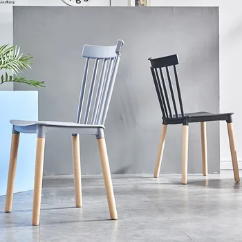 

Plastic Windsor Dining Chair Nordic Style Furniture Restaurant Beech Dining Chair Designer Plastic Chair Leisure Cafe Chair