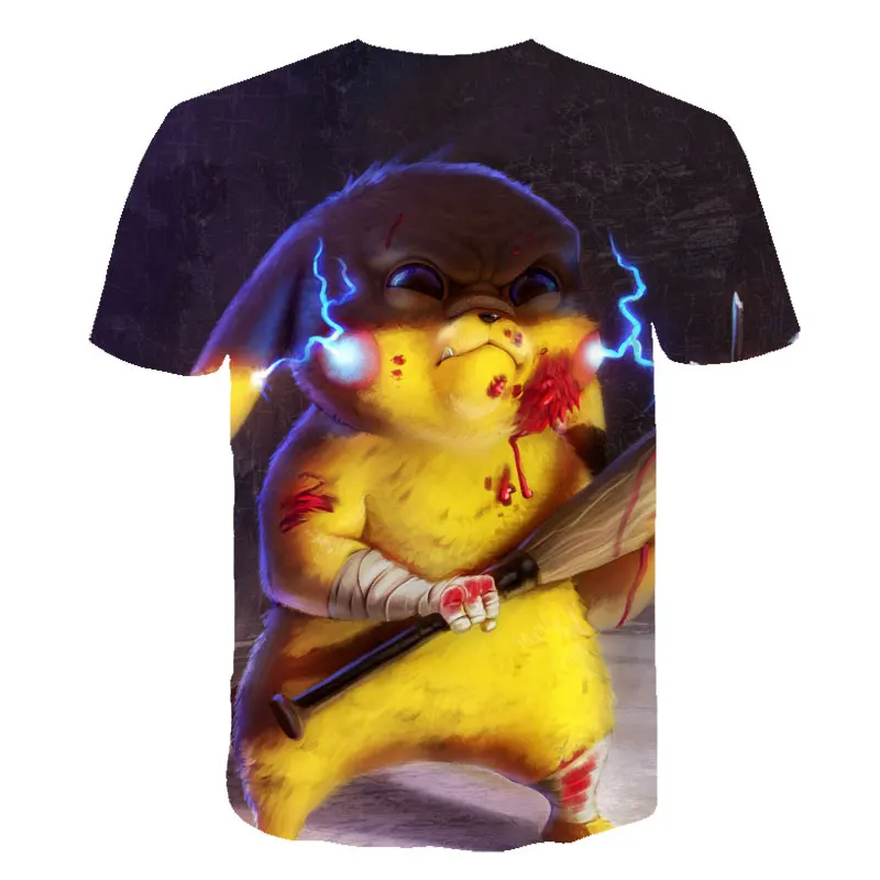PINSHUN; летние футболки для детей футболка с рисунком «Pokemon Go» для детей; Одежда для мальчиков топы для девочек, футболки для 4-14Years для маленьких мальчиков Одежда для Пикачу