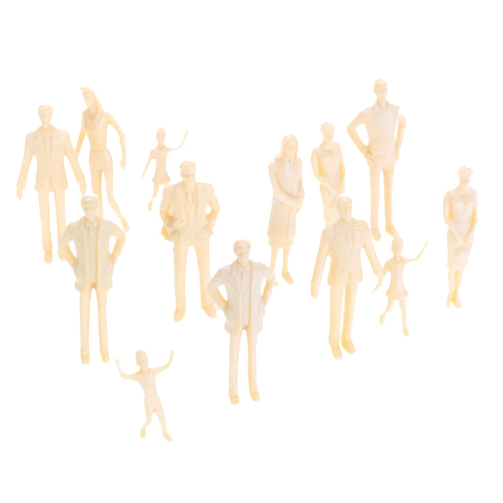 20 Unpainted People Figures 1:30 O Scale Train Railway Park Scenery Layout