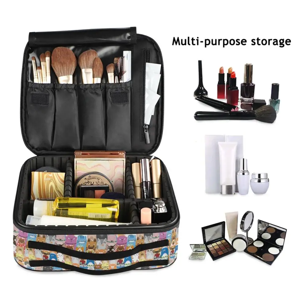 Women Makeup Bag Cute Dog Cosmetic Bag Beauty Case Make Up Female Necessities Organizer Toiletry Bag Storage Travel Wash Pouch