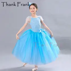 Длинное балерина Золушки платье принцессы для танцев Детские Балетные платья для детей женские лирические танцевальные костюмы пачка для