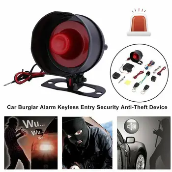 

Universal 1-Way Car Alarm Vehicle System Protection Security Keyless Entry Siren + 2 Remote Control Burglar Alarm Tool