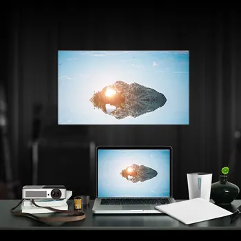 

SOONHUA 120inch ​​Curtain Projection Screen Film Theater Projection Screens Travel Camping Projector Screen Free Shipping