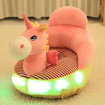 

Baby lighted Singing Sofa Cartoon Children LED Plush Supportive Chair Infant Shatter-resistant Back Learning Sitting Seat