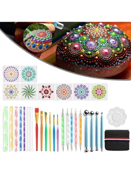 

32pcs/set Mandala Dotting Tools Kit for Painting Rock Stone Acrylic Stick Stenci