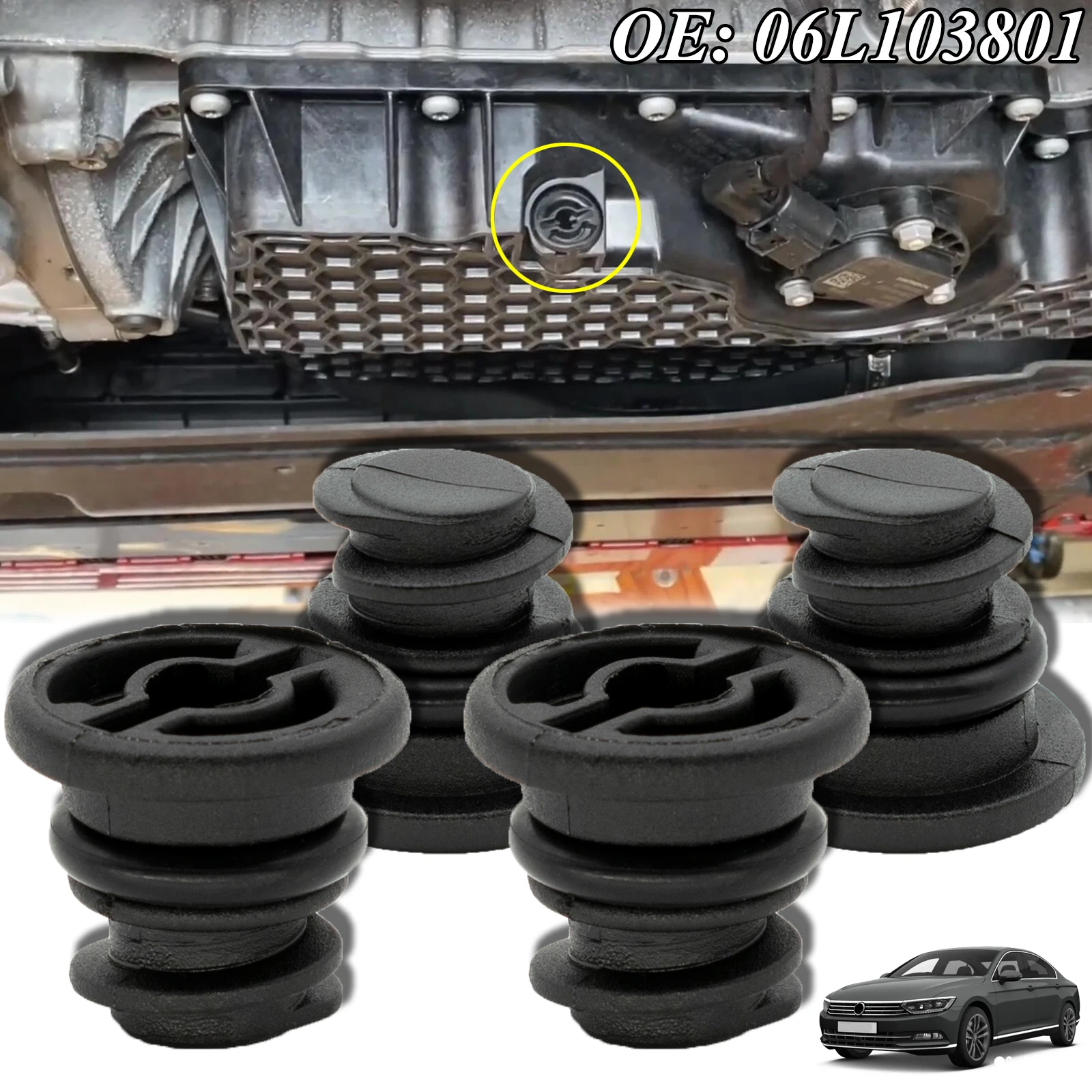 4 pezzi per VW Golf Alltrack Passat B8 Tiguan Allspace Beetle Arteon Polo t-roc coppa olio motore tappo di scarico tappo di scarico ricambi auto 06L103801 - Image 6